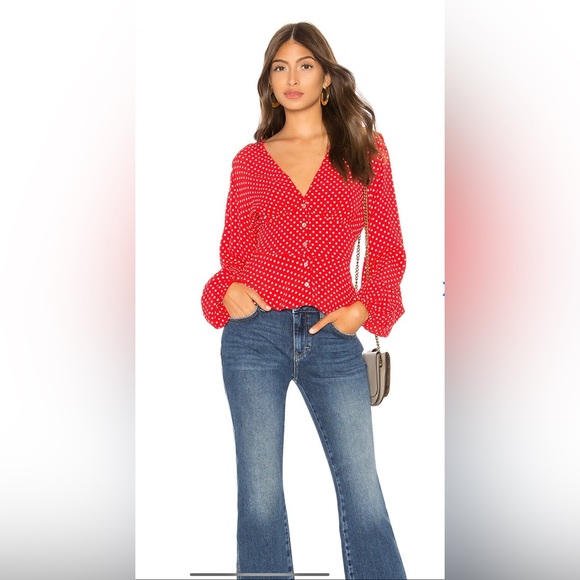 Free People LOVE STREET TOP IN RED - Picture 2 of 8